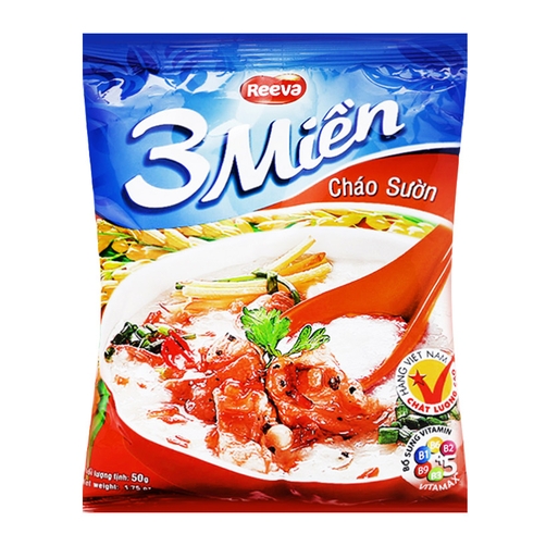 Cháo sườn 3 Miền Reeva 50g thùng 50 gói