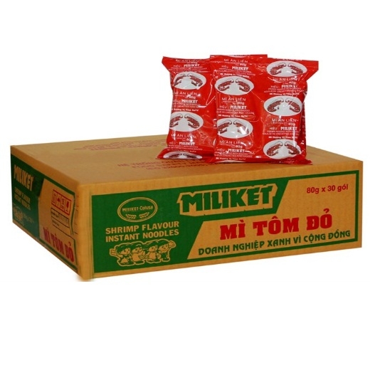 Mì Miliket tôm 80g thùng 30 gói