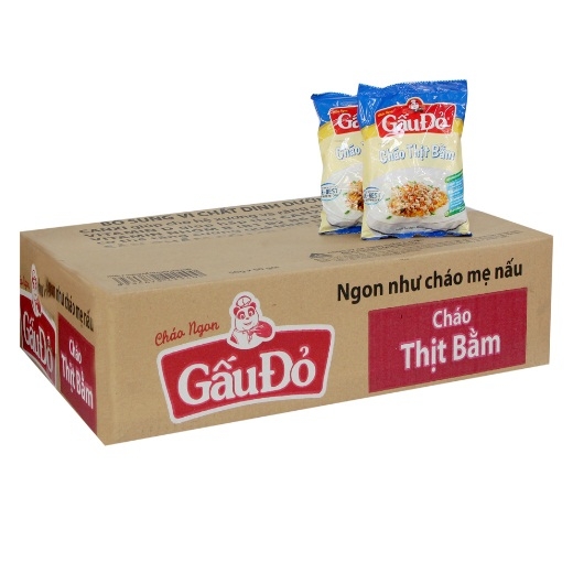 Thùng 50 gói Cháo Gấu Đỏ thịt bằm 50g