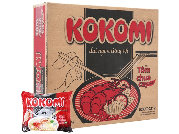 Thùng 30 gói Mì Kokomi tôm chua cay 65g