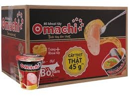 Thùng 24 ly mì khoai tây Omachi xốt bò hầm có cây thịt thật 113g