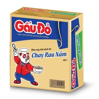 Thùng 30 gói mì chay Gấu Đỏ rau nấm 63g