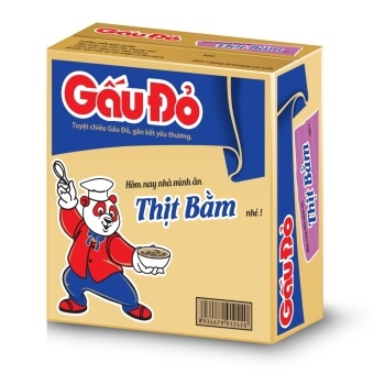 Thùng 30 gói mì Gấu Đỏ thịt bằm 64g