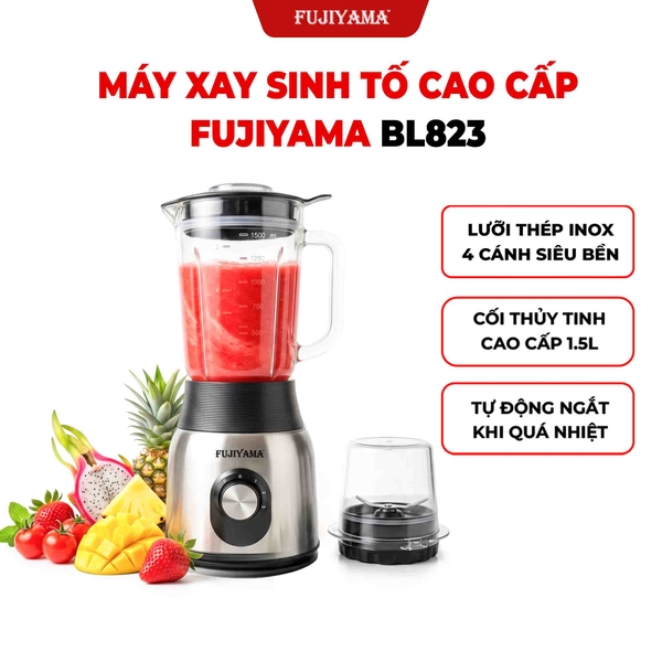 Máy Xay Sinh Tố Fujiyama BL823 Cối Thủy Tinh 1.5L, 600W