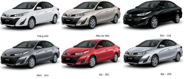 màu xe toyota vios 2019