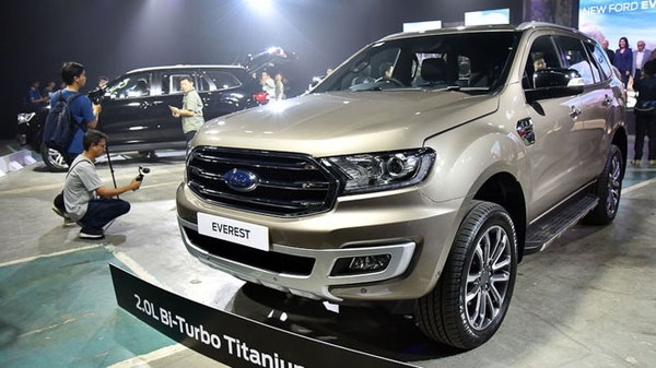 Ford Everest 2019 nhập khẩu màu vàng chambanh