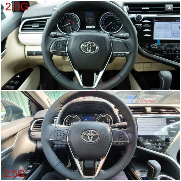 so sanh vô lăng toyota camry 2.0g và Camry 2.5Q