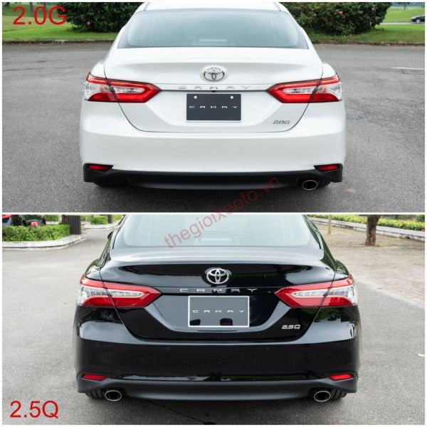 so sánh đuôi xe toyota camry 2.0g và Camry 2.5Q