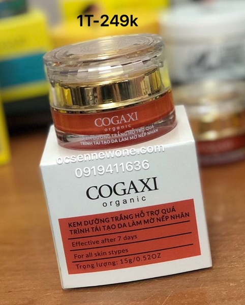 Kem dưỡng trắng hỗ trợ quá trình tái tạo da làm mờ nếp nhăn COGAXI-1T-organic-15g 