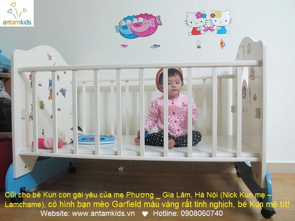 Cũi xinh cho bé Kun nhà Mẹ Phương_Gia Lâm (Kun Mẹ- lamchame) - Nội thất AnTamKids