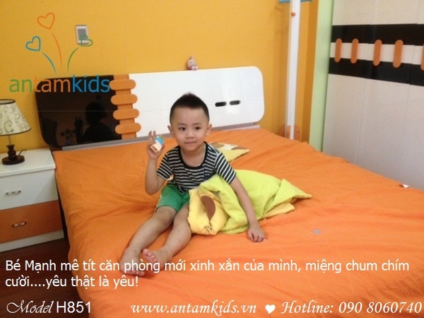 Phòng ngủ màu cam kute xinh xắn của bé Đỗ Mạnh con mẹ Phương Nga_Bắc Kạn
