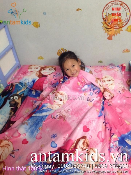 Mền drap Frozen sắc hồng mộng mơ của Công chúa đáng yêu nhà mẹ Vy Nguyễn_Hồ Chí Minh