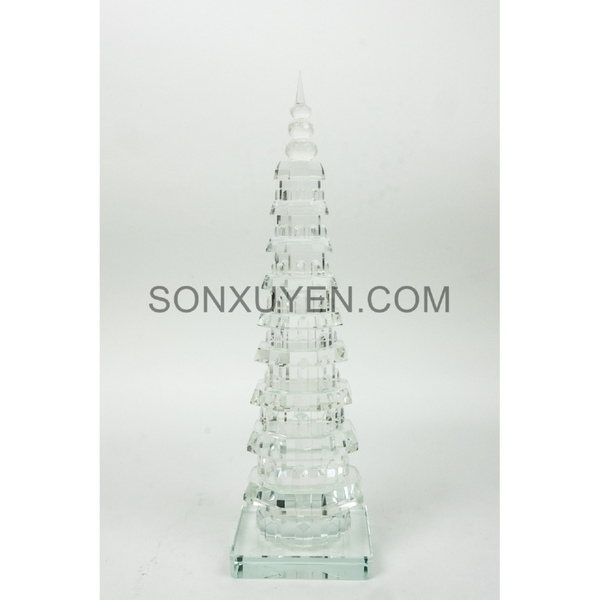 Tháp Văn Xương 9 tầng màu trắng cao 39 cm