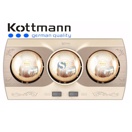 Đèn sưởi nhà tắm Kottmann 3 bóng K3B-H - Hàng chính hãng