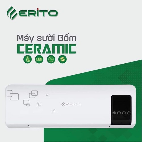 Máy sưởi gốm Ceramic Erito - HCB131R-NV - Máy sưởi không sáng điều hòa nhiệt độ sưởi ấm
