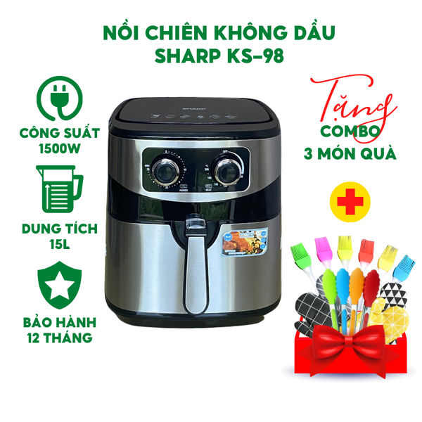 Nồi chiên không dầu Sharp KS-98( Đen) - Hàng chính hãng