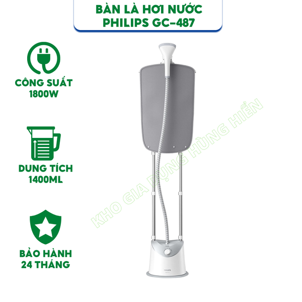 Bàn là hơi nước Philips GC487 Hàng chính hãng Bảo hành 24 tháng