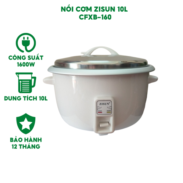 Nồi cơm điện công nghiệp Zisun 10 lít (4,5 lít) - Nấu 2,5-3,5kg gạo.
