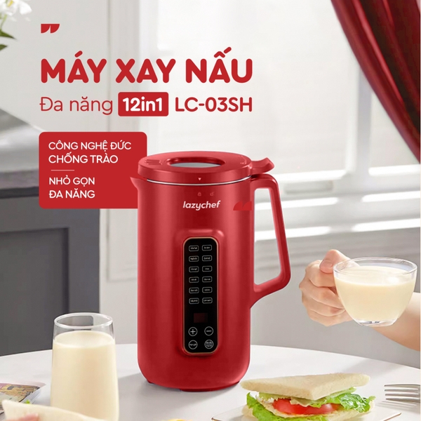 Máy xay nấu đa năng 12 trong 1 Lazychef LC-03SH dung tích 1000ml - Hàng Chính Hãng