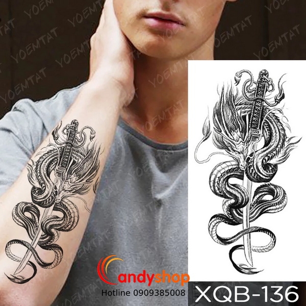 HCMCombo 2 tấm hình xăm dán tattoo kín tay 17x48cm CÁ CHÉP VÀ RỒNG tuyệt  đẹp  Lazadavn