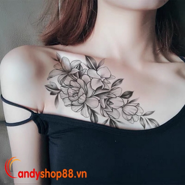 Hình xăm dán tattoo Hoa Đẹp - Candyshop88