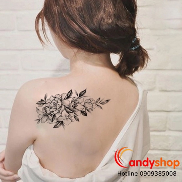 Hình xăm hoa cỏ và chữ ở vai cho nữ  Tattoo Gà