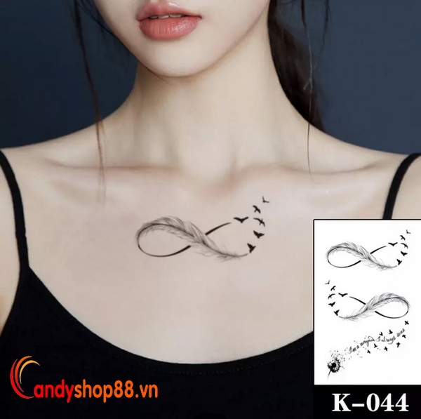 Hình xăm dán lông vũ mini JULLY Tattoo chất xăm tạm thời cho cả nam và nữ  tặng kèm 1 miếng tẩy xăm cho đơn từ 20k