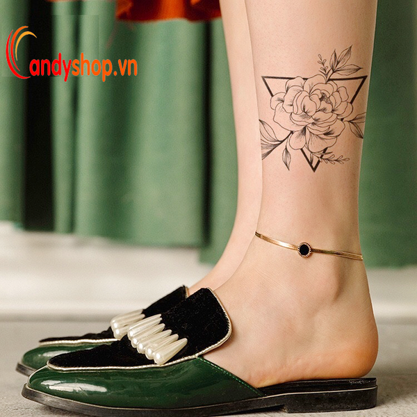 Hình xăm dán tattoo hoa đẹp - Candyshop88