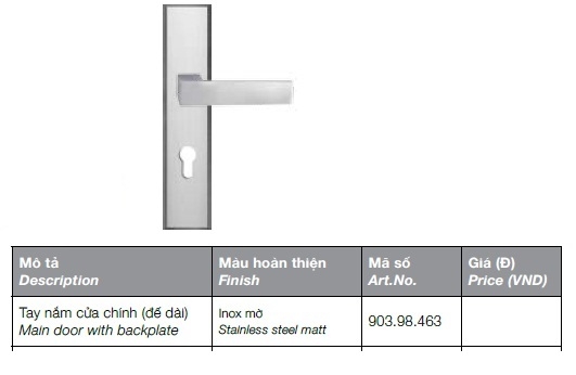 Khóa tay gạt Hafele 903.98.463