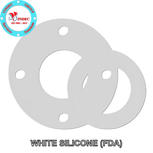 Gioăng Cao Su Silicone Trắng Mặt Bích