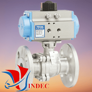 Stainless Steel Fire Safe Ball Valve Double Acting Pnuematic ANSI 150 Flanged