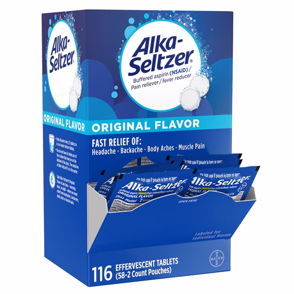 Viên sủi hỗ trợ giảm đau Alka-Seltzer Original - loại 116 viên [NEW LOOK]
