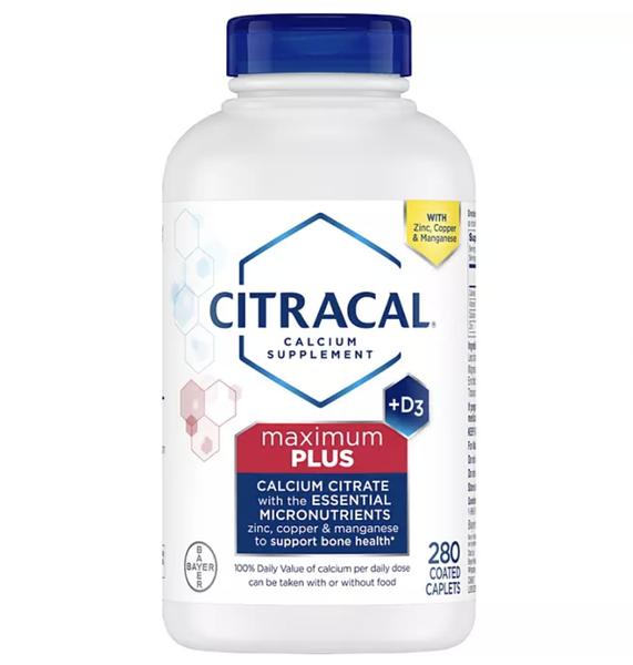 Citracal Maximum Plus Calcium Citrate + D3 - loại 280 viên