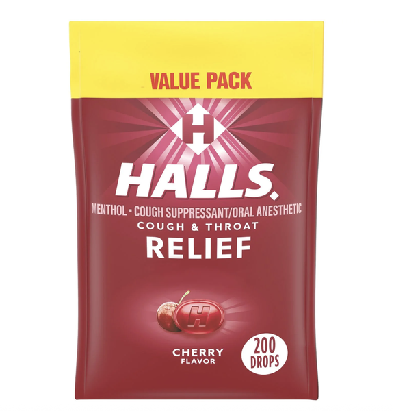 Kẹo Halls thông cổ, mát họng Halls Relief Cherry 200 viên