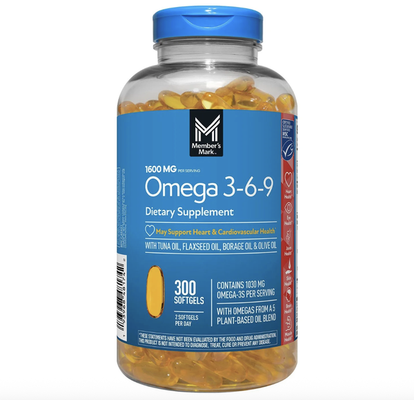 Viên uống bổ sung Omega 3-6-9 của Member’s Mark 300 viên.