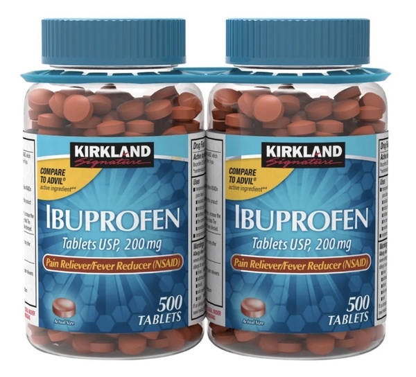 Viên uống giảm đau, hạ sốt Kirkland Signature Ibuprofen 200 mg., loại 1000 viên (cặp màu xanh)