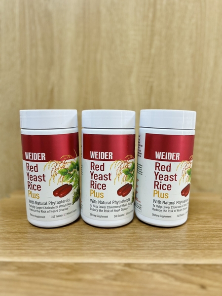 MÓP HỘP GIẢM GIÁ - Men gạo đỏ Weider Red Yeast Rice Plus 1200 mg - loại 240 viên - Date 1/2028