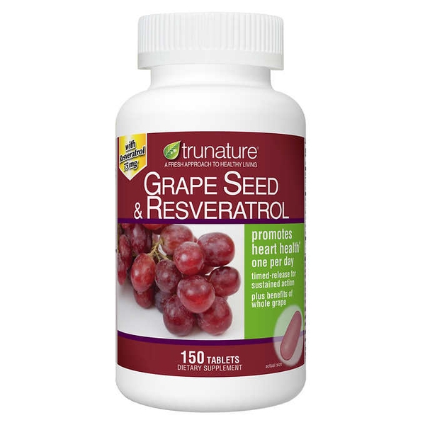 Viên chống oxy hóa chiết xuất từ nho trunature Grape Seed & Resveratrol - loại 150 viên