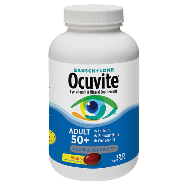 Viên Uống Bổ Mắt Ocuvite Adult 50 + Bausch & Lomb dành cho người trên 50 tuổi, loại 150 viên