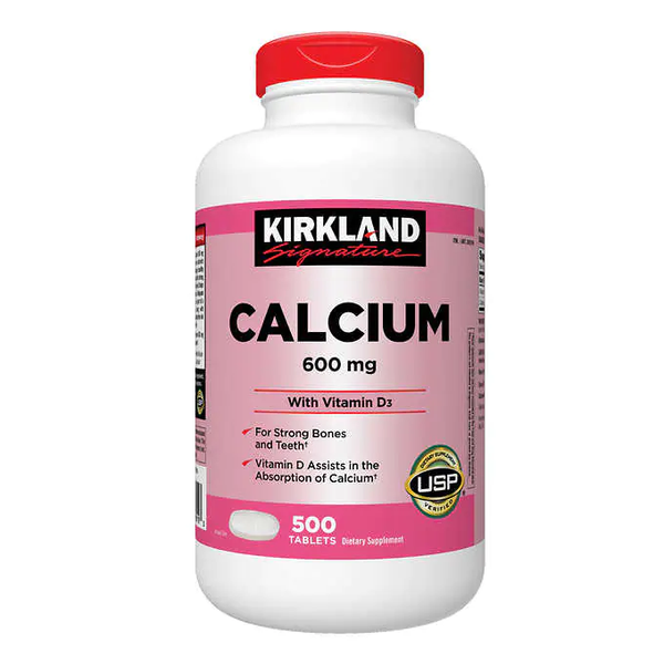 Viên uống Bổ Sung Canxi Kirkland Calcium 600mg + D3 - loại 500 viên.