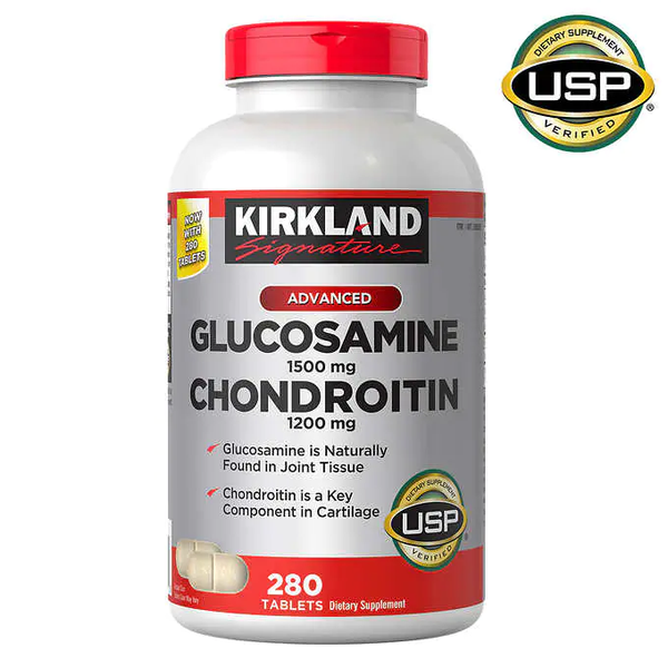 Viên uống bổ khớp Kirkland Glucosamine 1500mg & Chondroitin 1200mg- loại 280 viên