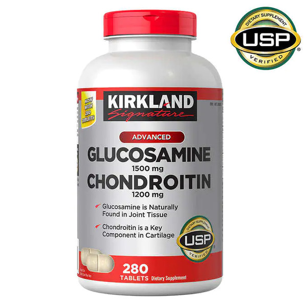 Viên uống bổ khớp Kirkland Glucosamine 1500mg & Chondroitin 1200mg- loại 280 viên.