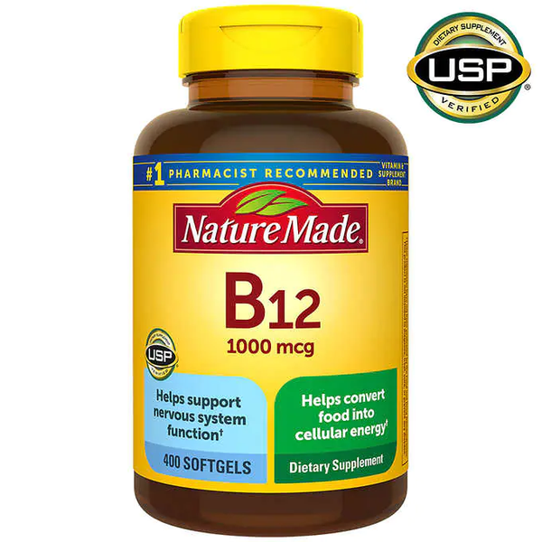 Viên uống bổ sung Vitamin B12 Nature Made Vitamin B12 1000mcg - loại 400 viên