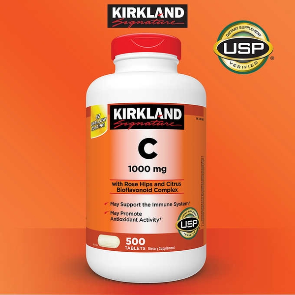 Vitamin C 1000mg Kirkland - loại 500 viên
