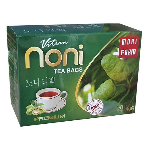 Trà nhàu Premium 20 túi lọc thành phần tinh chất quả và rẽ nhàu (Noni Premium Tea)