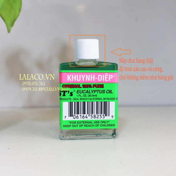 Phân biệt Dầu Khuynh Diệp BST's Eucalyptus Oil 30ml Mỹ thật và giả