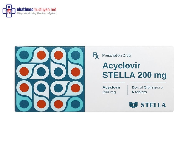 Acyclovir Stella 200mg (7 vỉ x 5 viên)