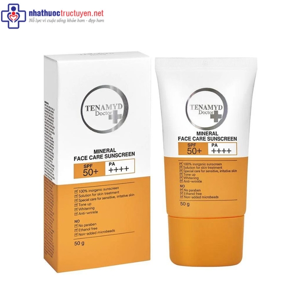 Tenamyd Doctor Mineral Face Care Sunscreen SPF50+ PA++++ (1 tube x 50g)
