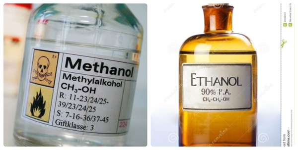 phân biệt metanol và etanol trong rượu