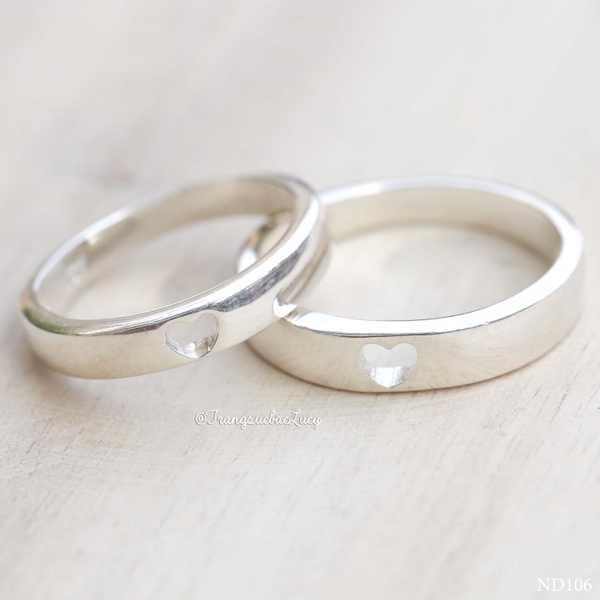 Nhẫn đôi nhẫn cặp đẹp bạc Lucy - ND106